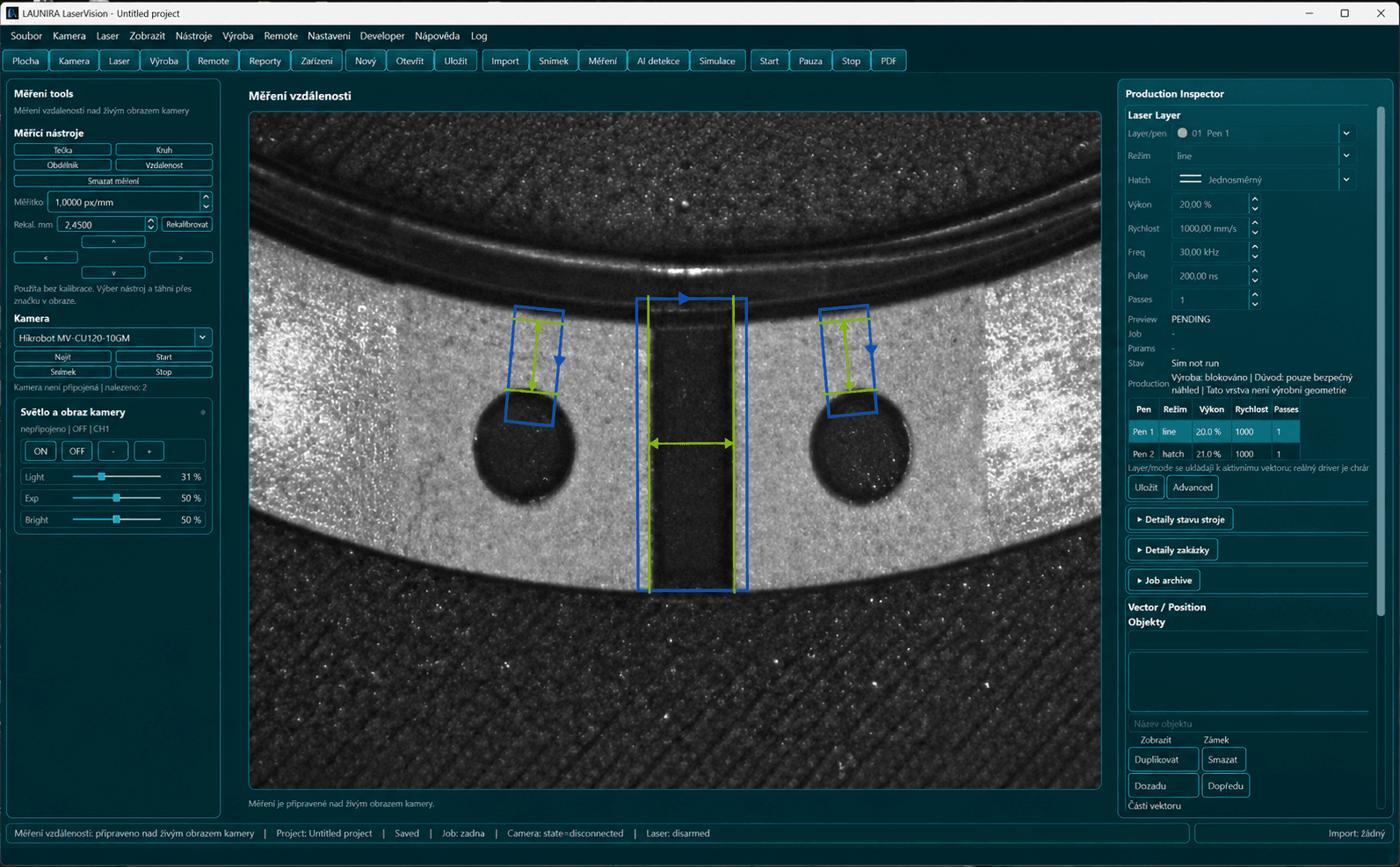 Machine vision measurement interface for laser marking inspection